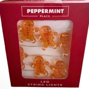 Peppermint Place Gingerbread LED String Lights - Warm Orange 20 LED Lights New